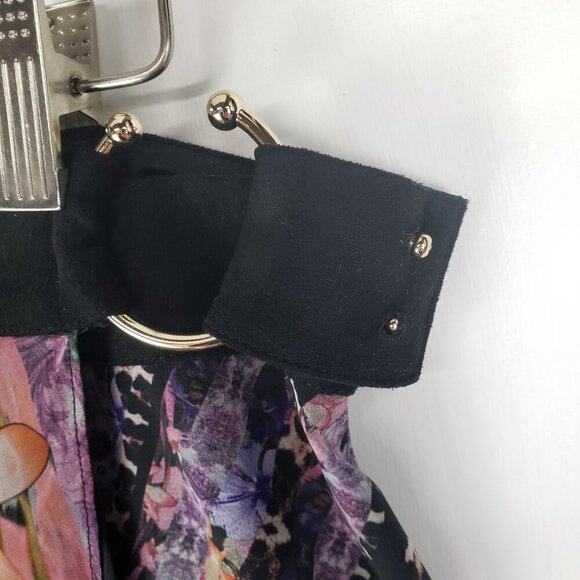 Marciano Modern Mix Skirt Purple Chiffon Boho Whimsigoth Tulip Hem Size Large - Picture 4 of 10